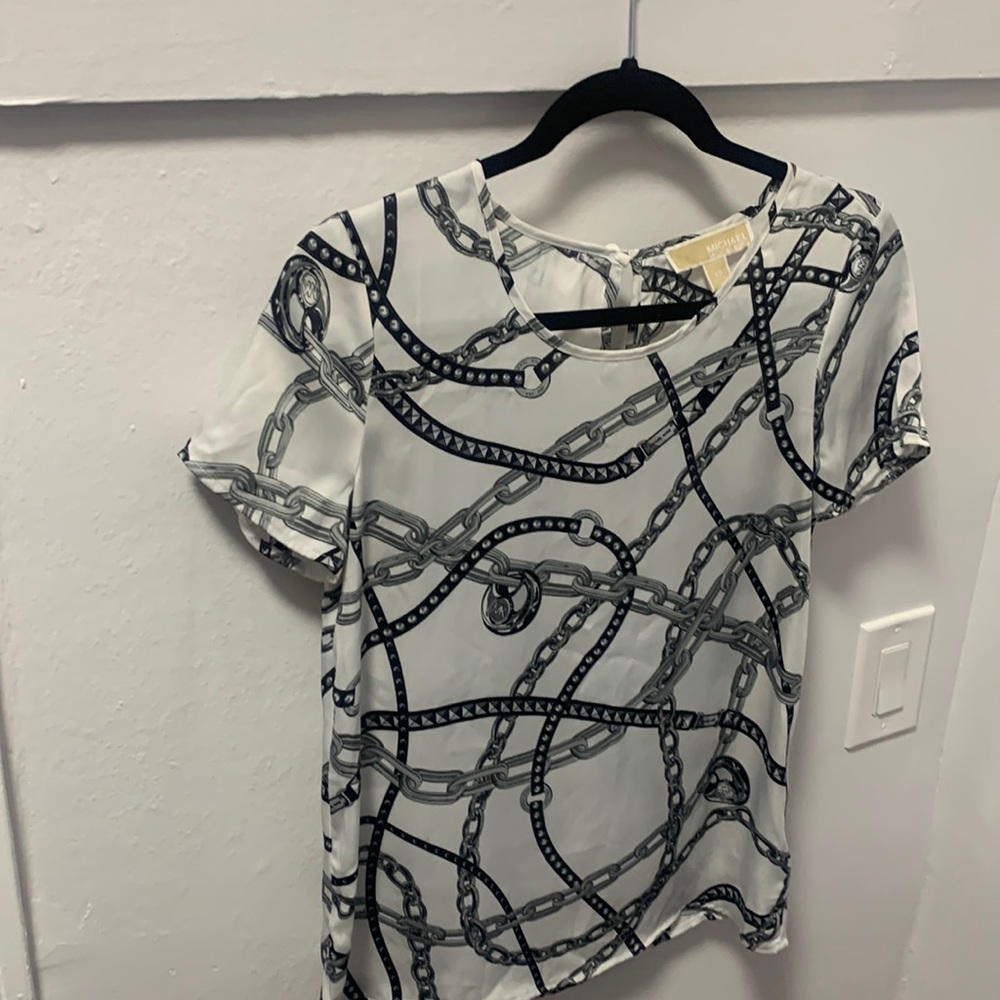 MICHAEL Michael Kors Sailor Lock Themed Short Sleeve Blouse - SIZE XS -